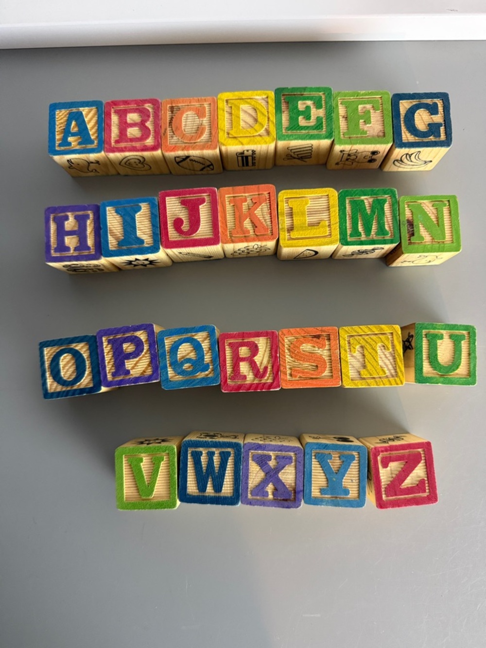 Colorful Wooden Alphabet Blocks Set for Kids - Multi-Color